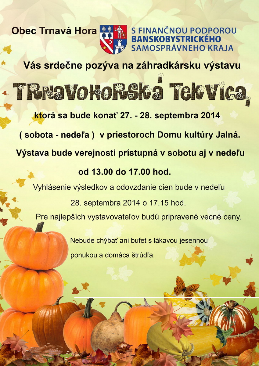 Fotogaléria Záhradkárska výstava Trnavohorská tekvica 2014 (54) Záhradkárska výstava Trnavohorská tekvica 2014