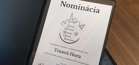 Zdravá otvorená moderná obecná samospráva: Trnavá Hora medzi TOP desiatkou nominovaných obcí Zdravá otvorená moderná obecná samospráva: Trnavá Hora medzi TOP desiatkou nominovaných obcí